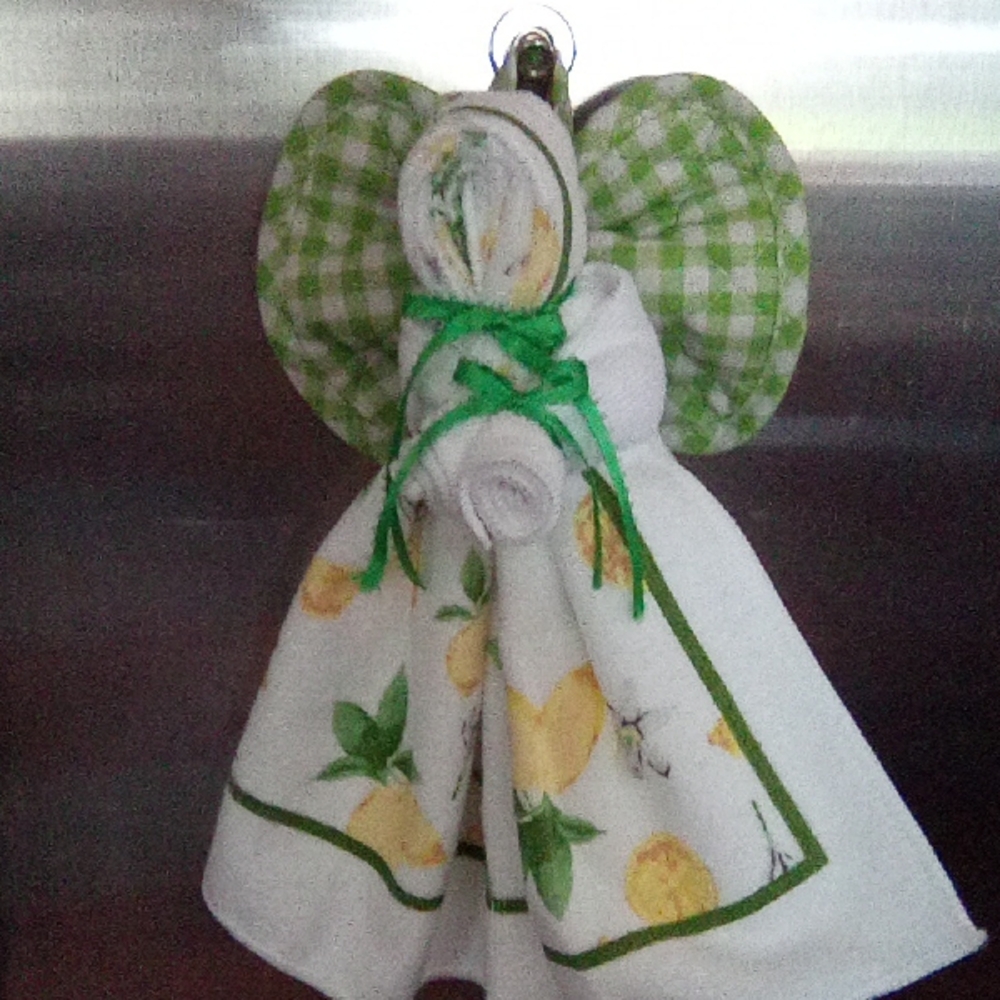 Lemon Print Angel Kitchen Towel